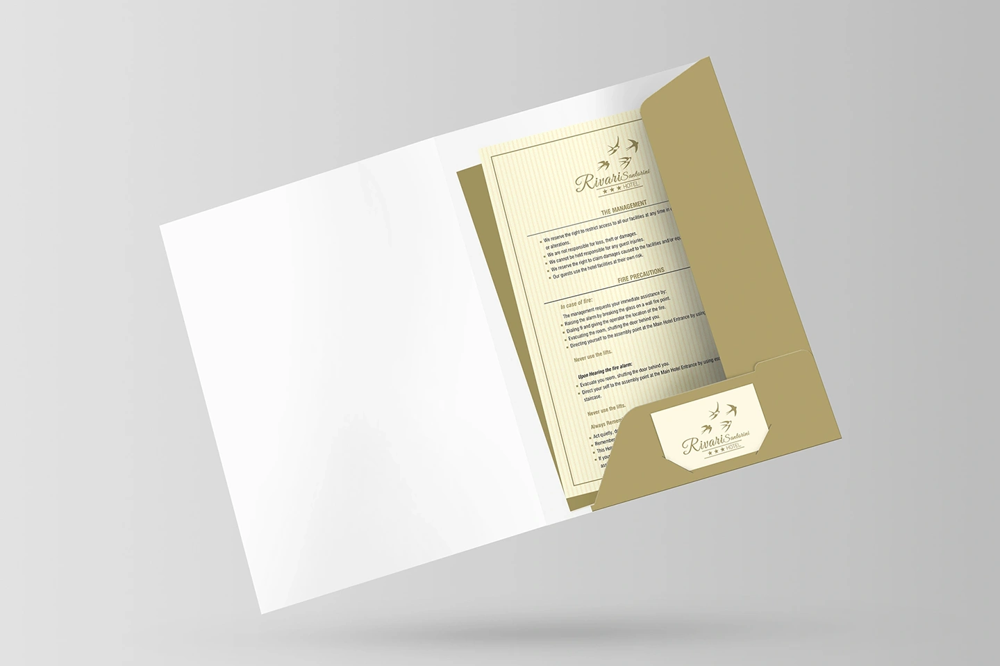 Hotel service directories folders χάρτινα folder