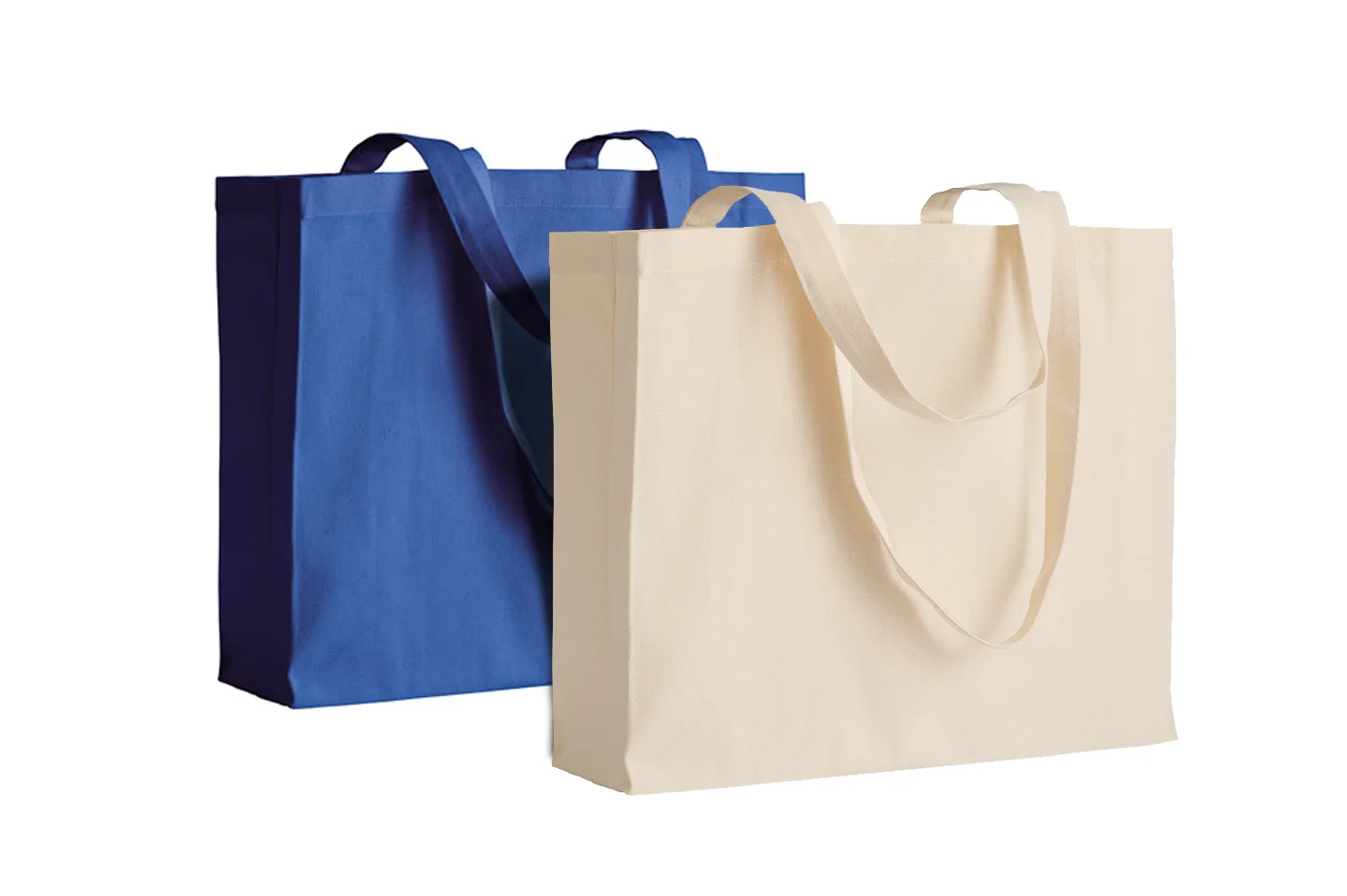 17113 Βαμβακερή τσάντα ώμου με φαρδύ πάτο και μακριά χερούλια