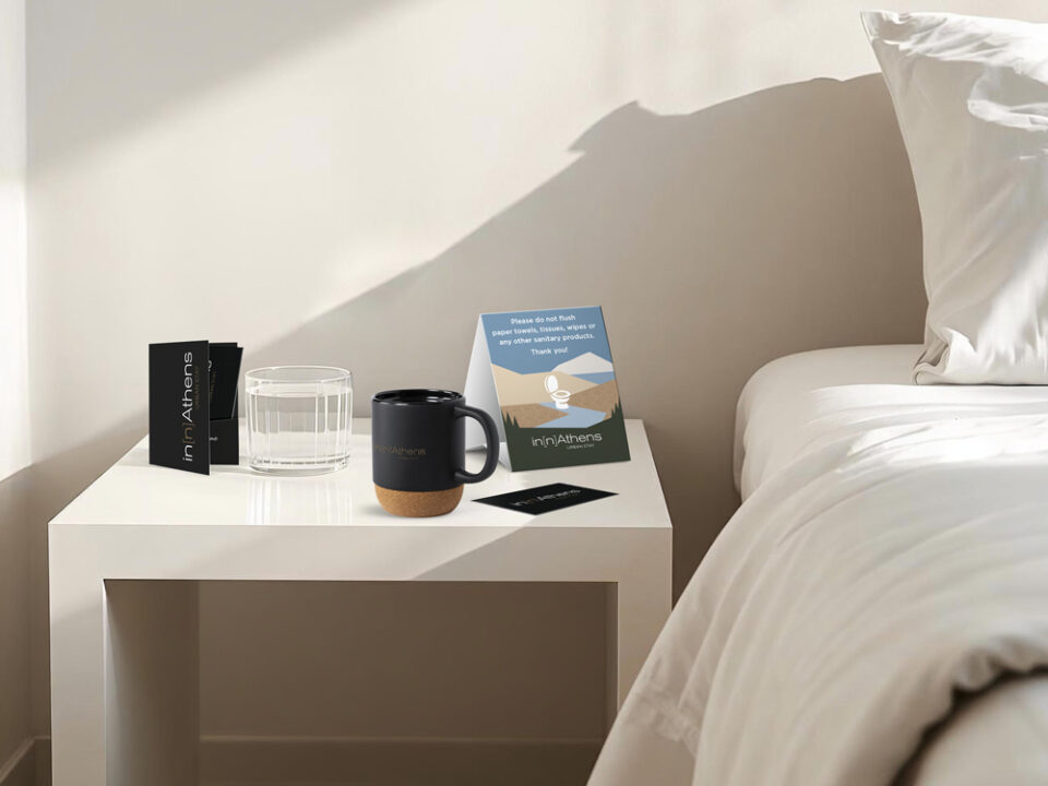 hotel branding materials design samples and printed items